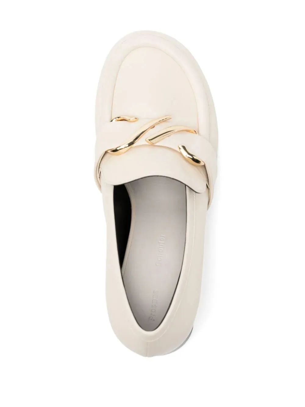 Monogram Heeled Loafer in Cream