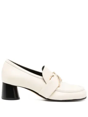 Monogram Heeled Loafer in Cream