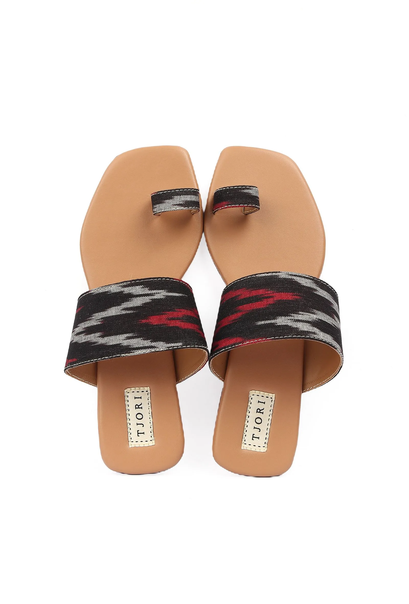 Multi Colored Ikat One Toe Cruelty Free Leather Flats