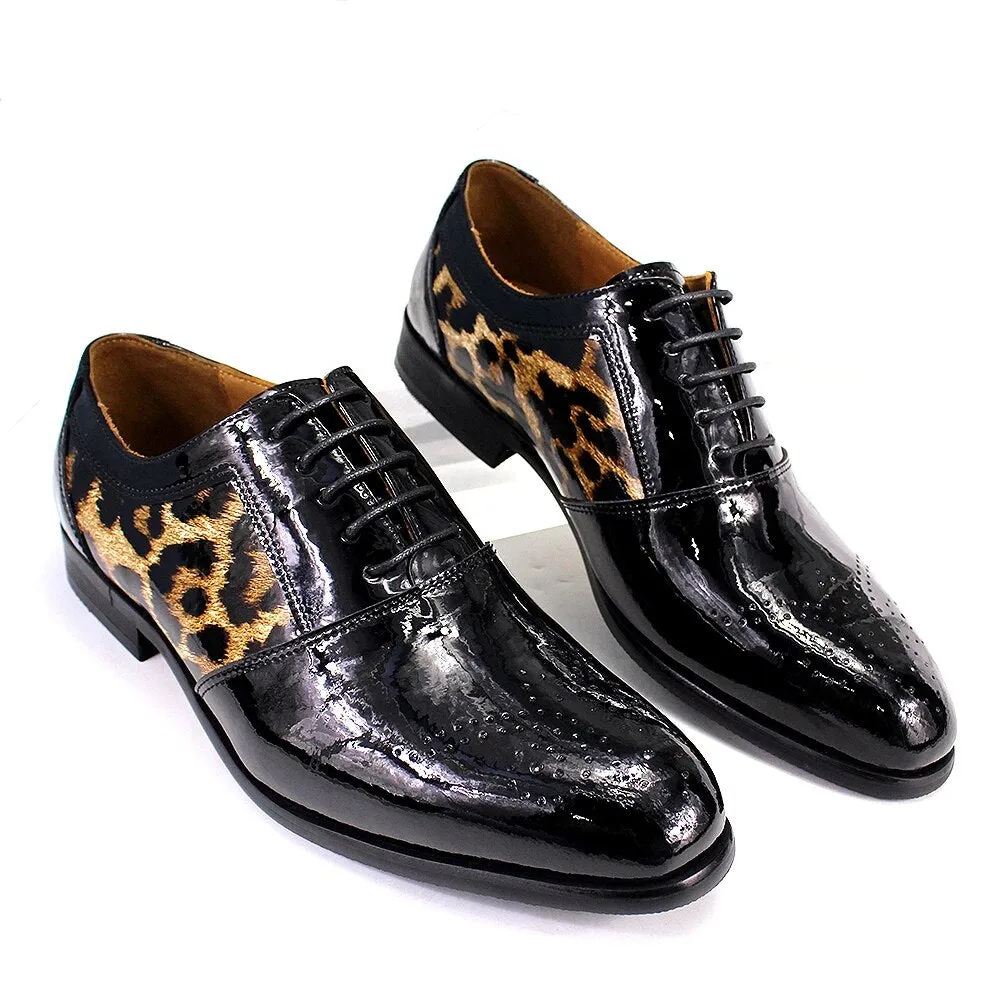 Patchwork Leopard Crocodile Pattern Shoes