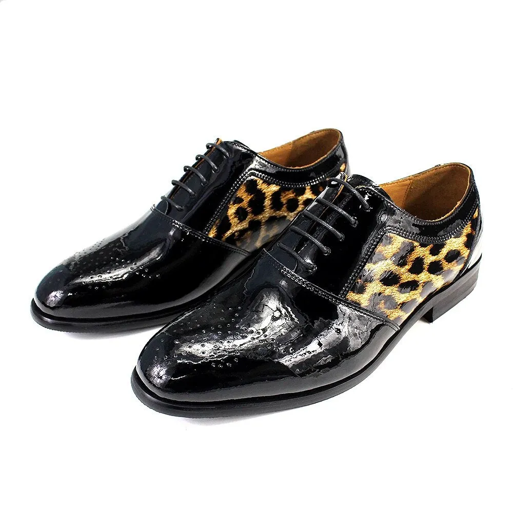 Patchwork Leopard Crocodile Pattern Shoes