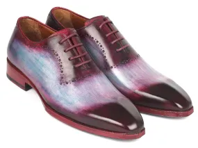 Paul Parkman Blue & Purple Hand-Painted Oxfords