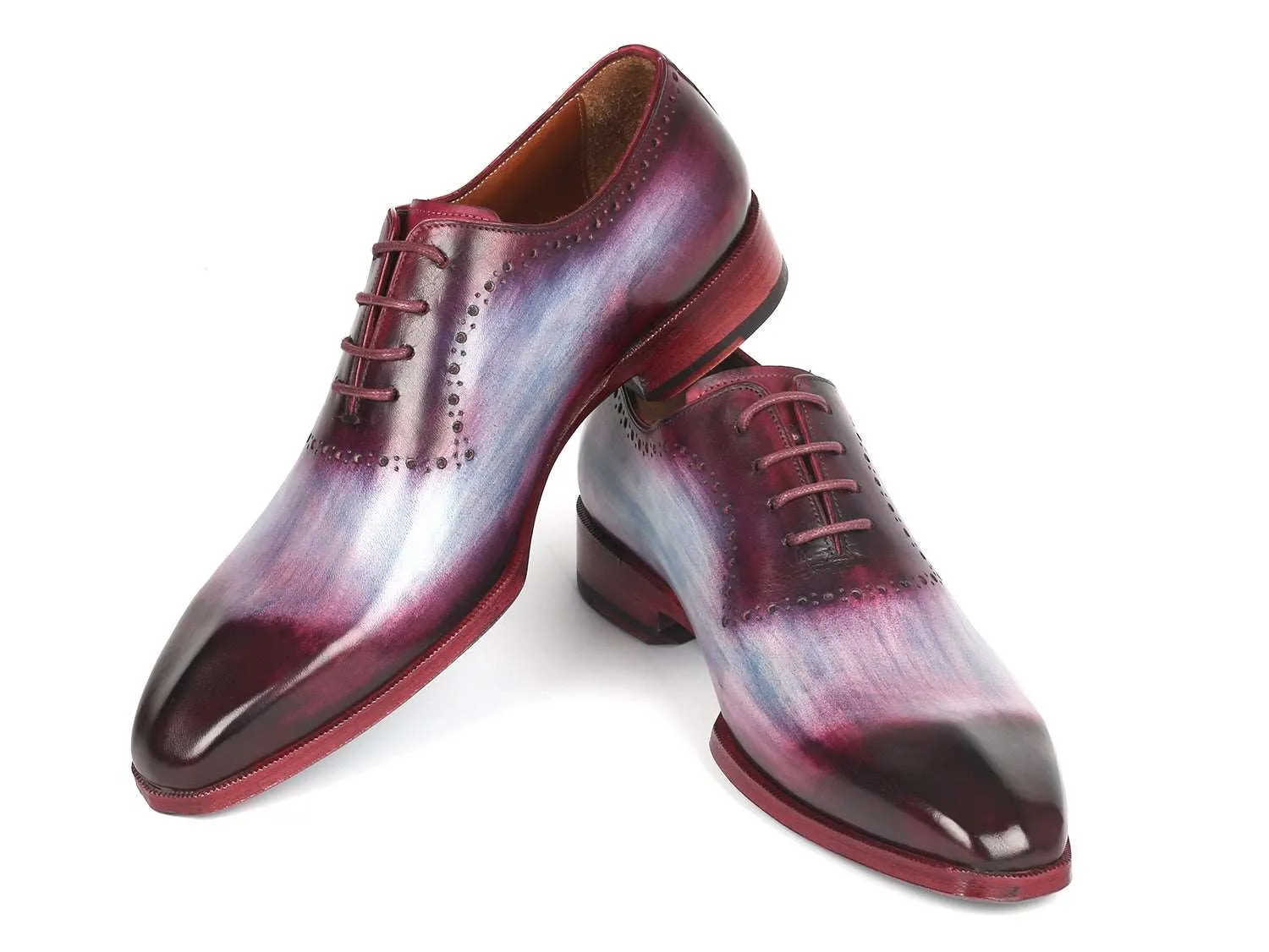 Paul Parkman Blue & Purple Hand-Painted Oxfords