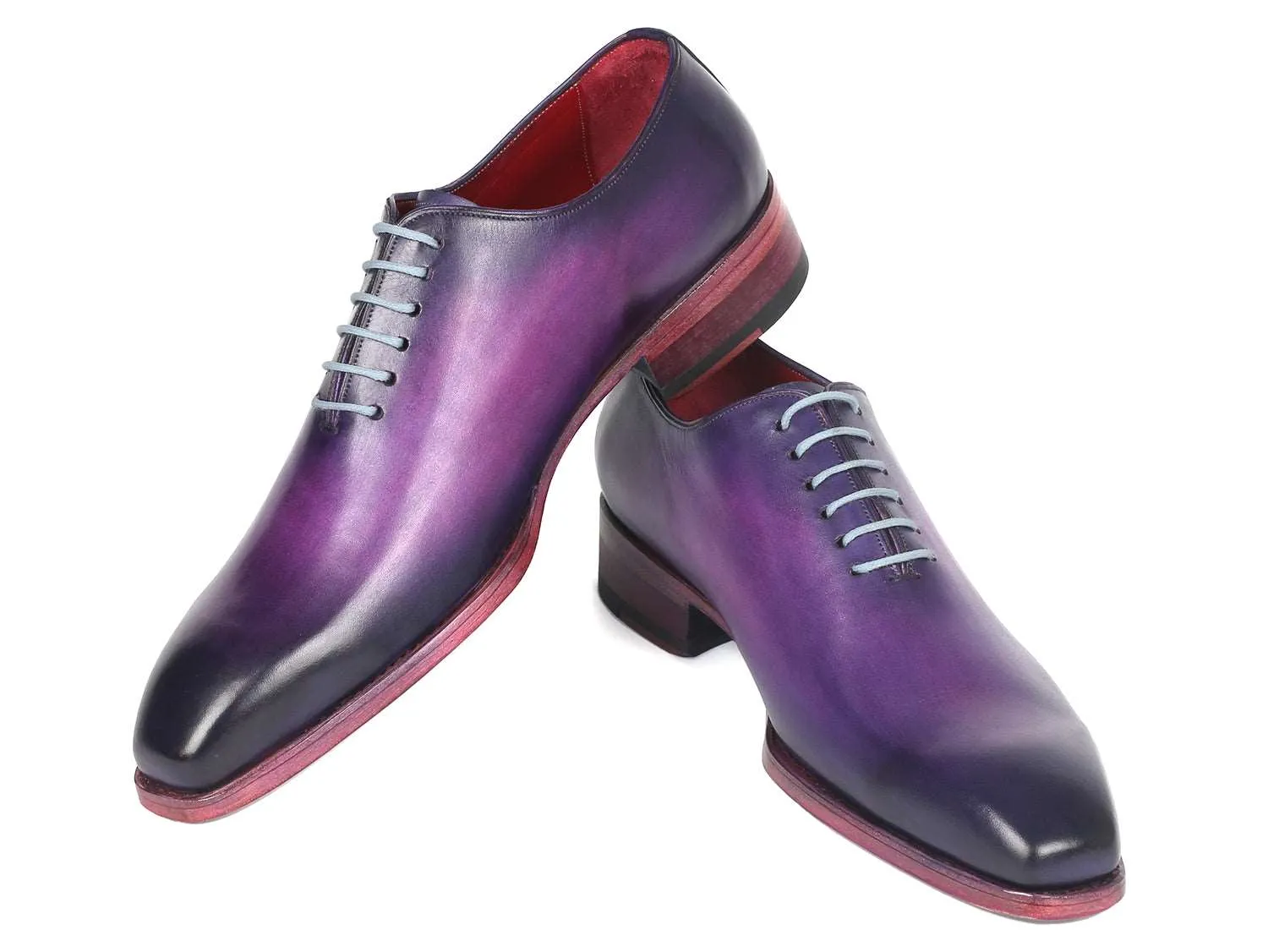 Paul Parkman Purple Hand-Painted Oxfords