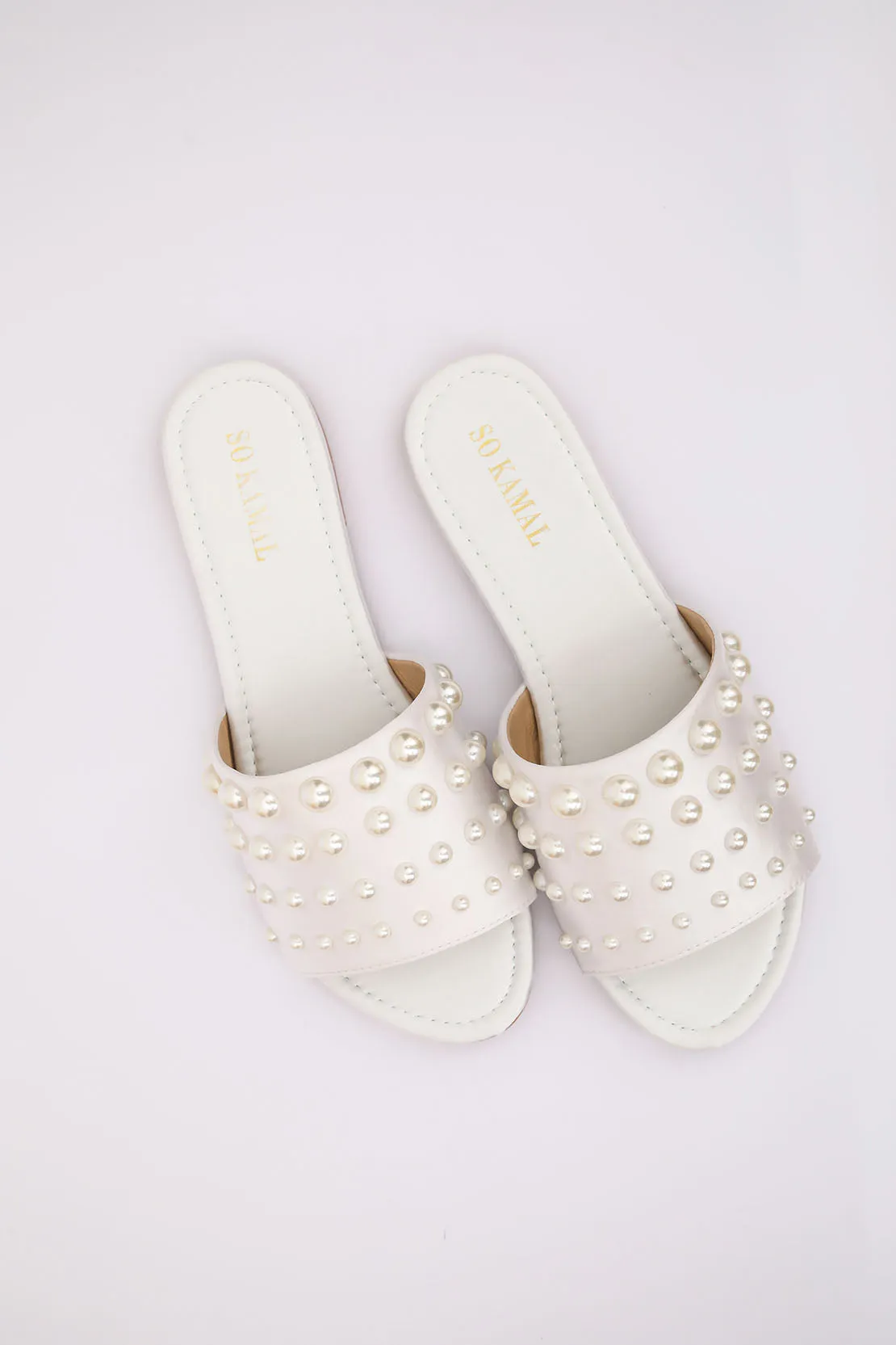 Pearl Loaded Flats - Offwhite