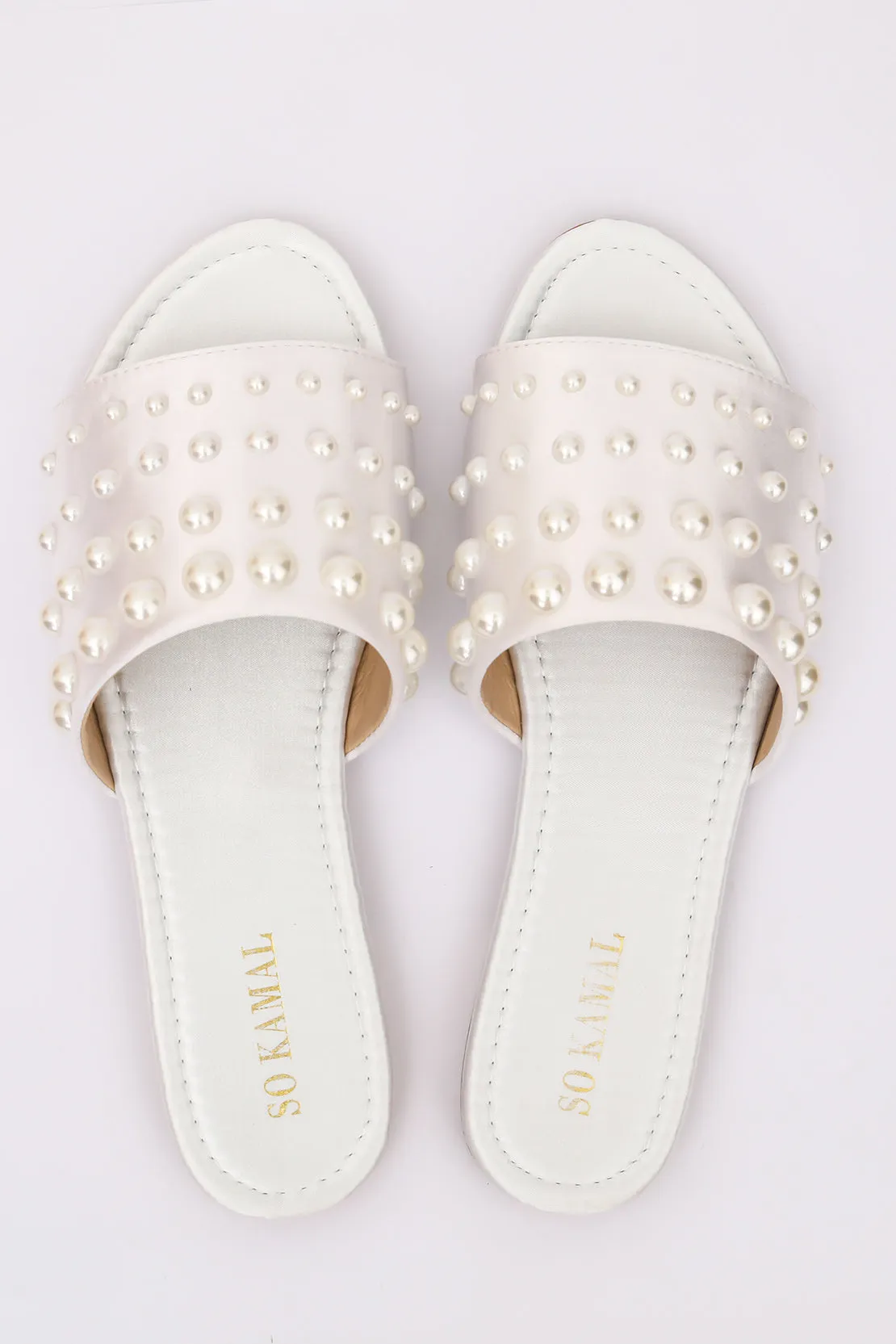 Pearl Loaded Flats - Offwhite