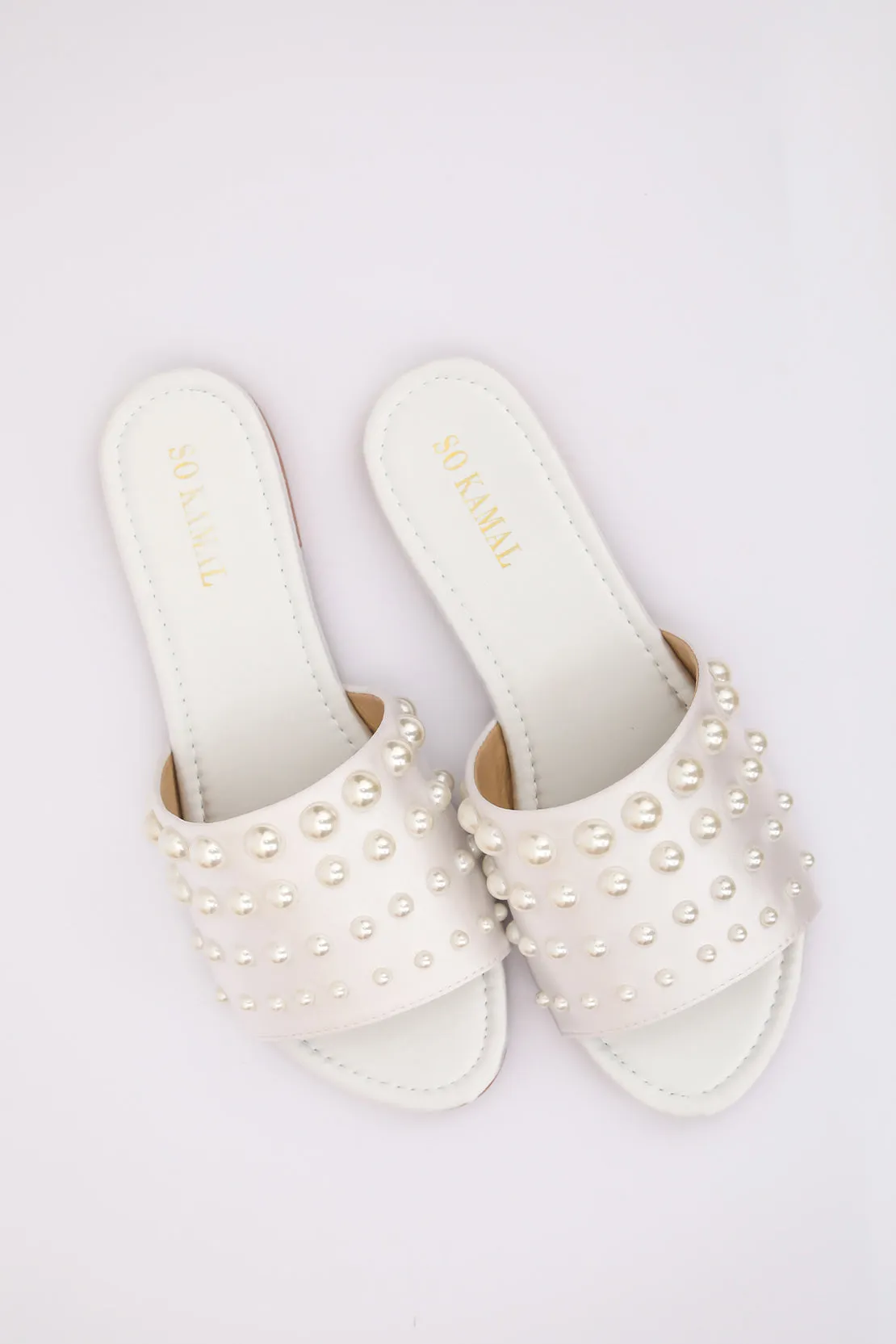 Pearl Loaded Flats - Offwhite