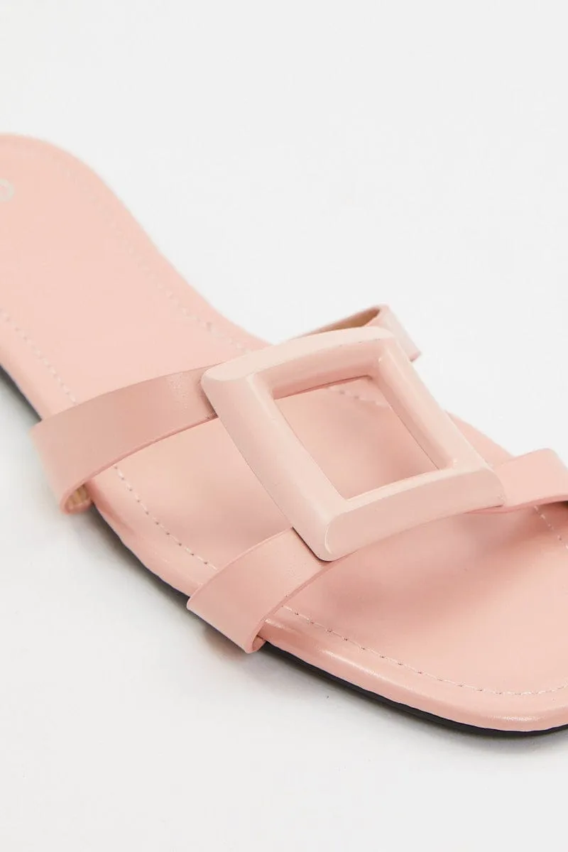 Pink Cut Out Detail Flat Slide