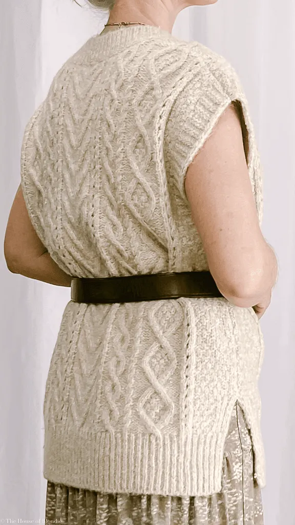 Quinn Cable-Knit Oversized Sweater Vest