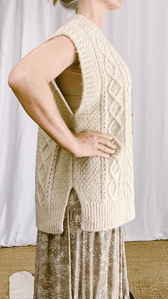 Quinn Cable-Knit Oversized Sweater Vest