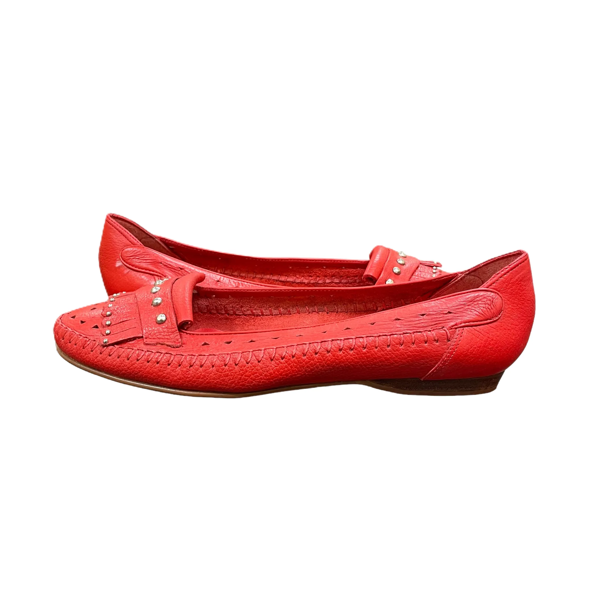 Red Shoes Flats By Calico, Size: 7.5