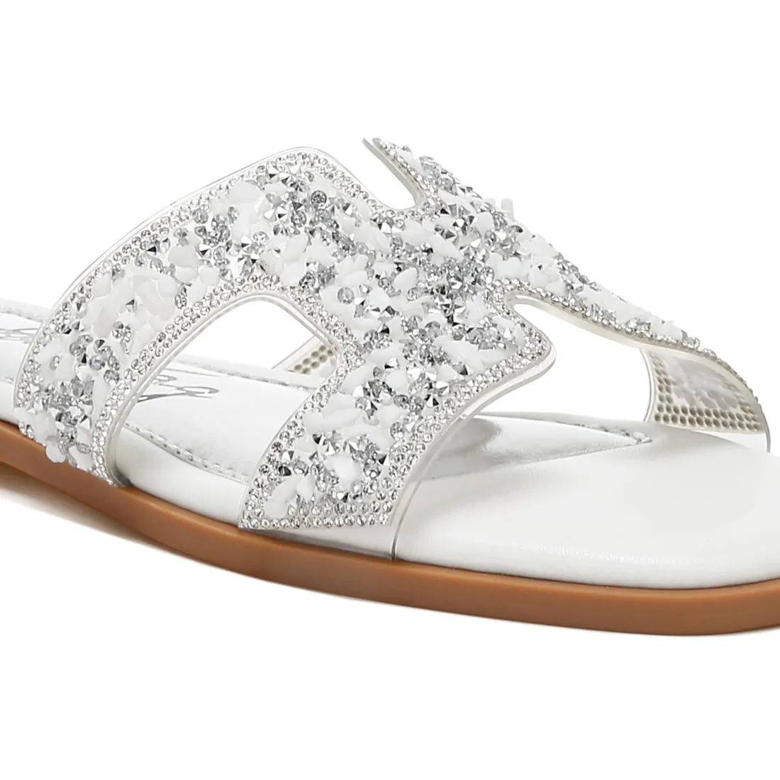 Rhinestone Detail Cut-Out Flats