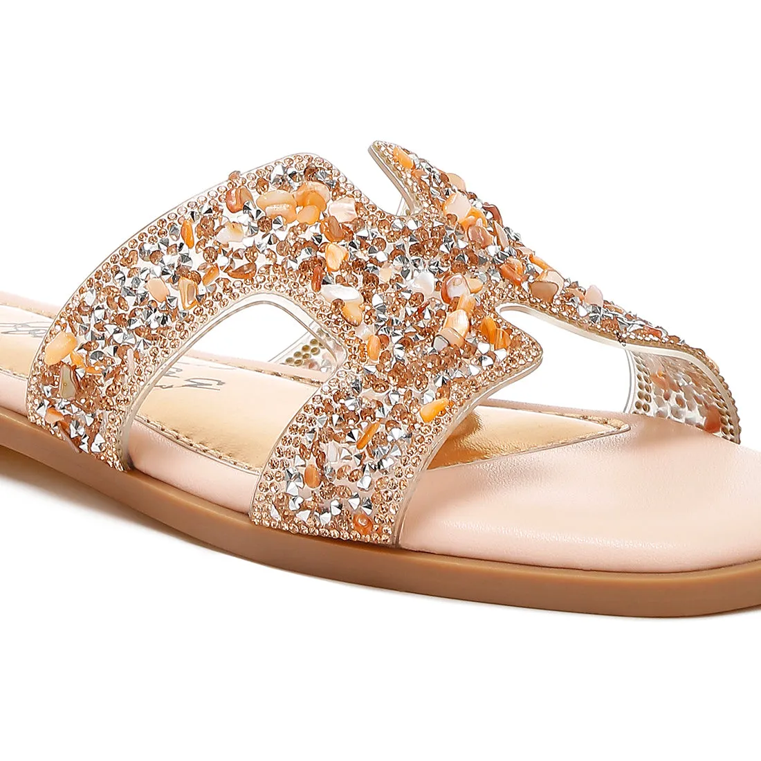 Rhinestone Detail Cut-Out Flats