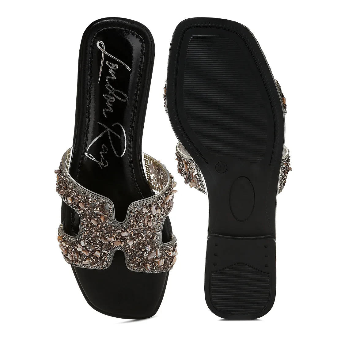 Rhinestone Detail Cut-Out Flats