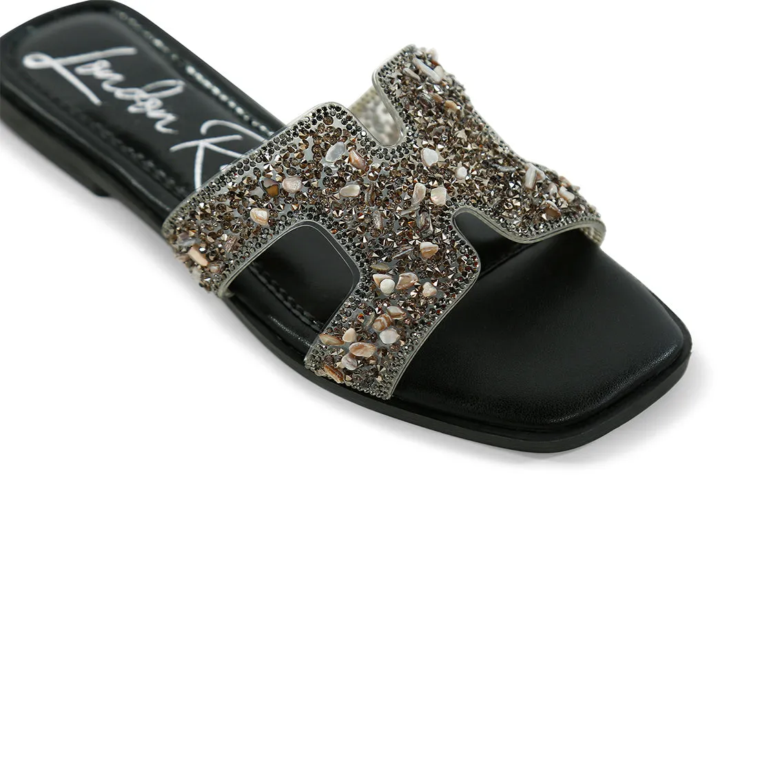 Rhinestone Detail Cut-Out Flats