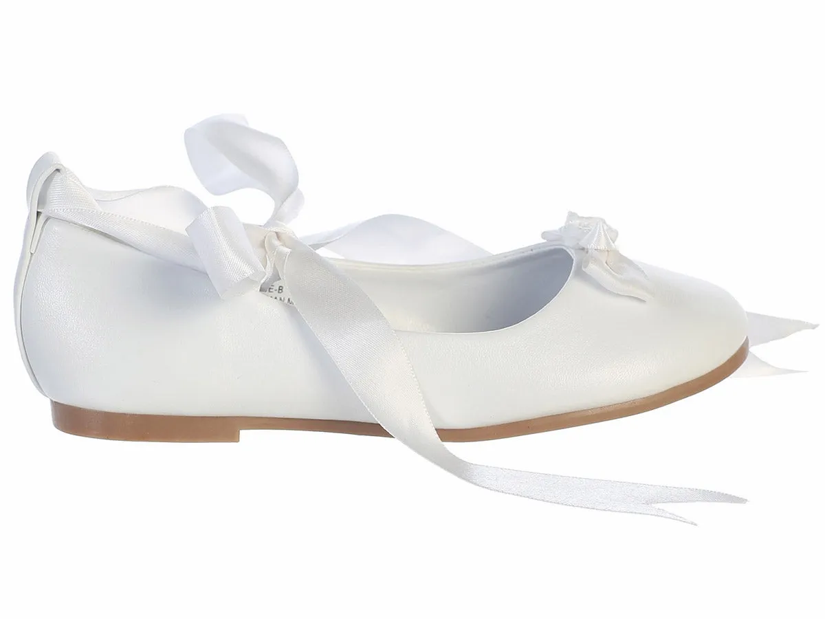 Rose Ballerina Flats with Satin Ribbon