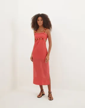 Sally Midi Dress - Raspberry