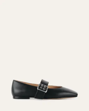 SARAH CASUAL FLATS BLACK LEATHER