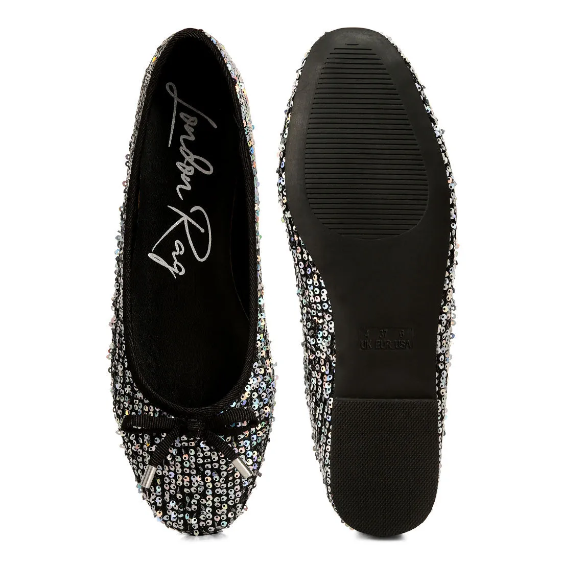 Sequin Embellished Ballet Flats