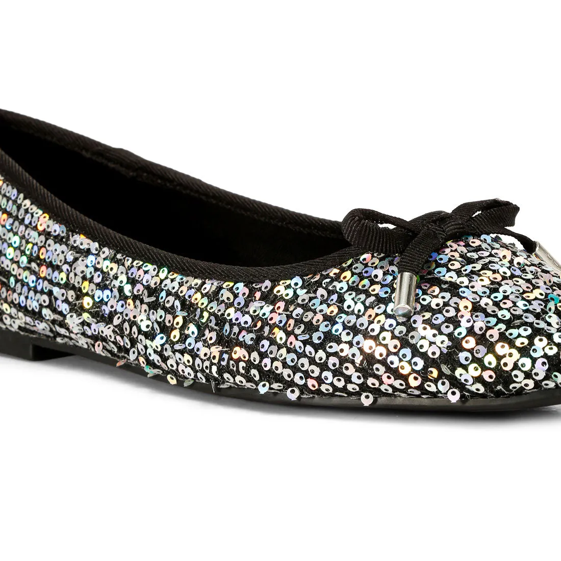 Sequin Embellished Ballet Flats