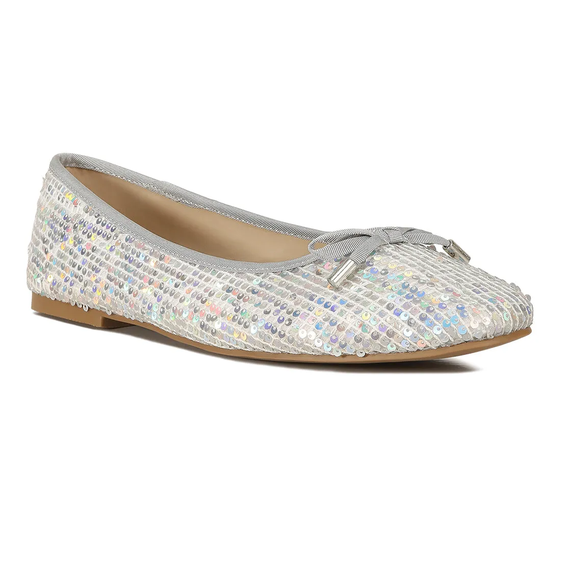 Sequin Embellished Ballet Flats