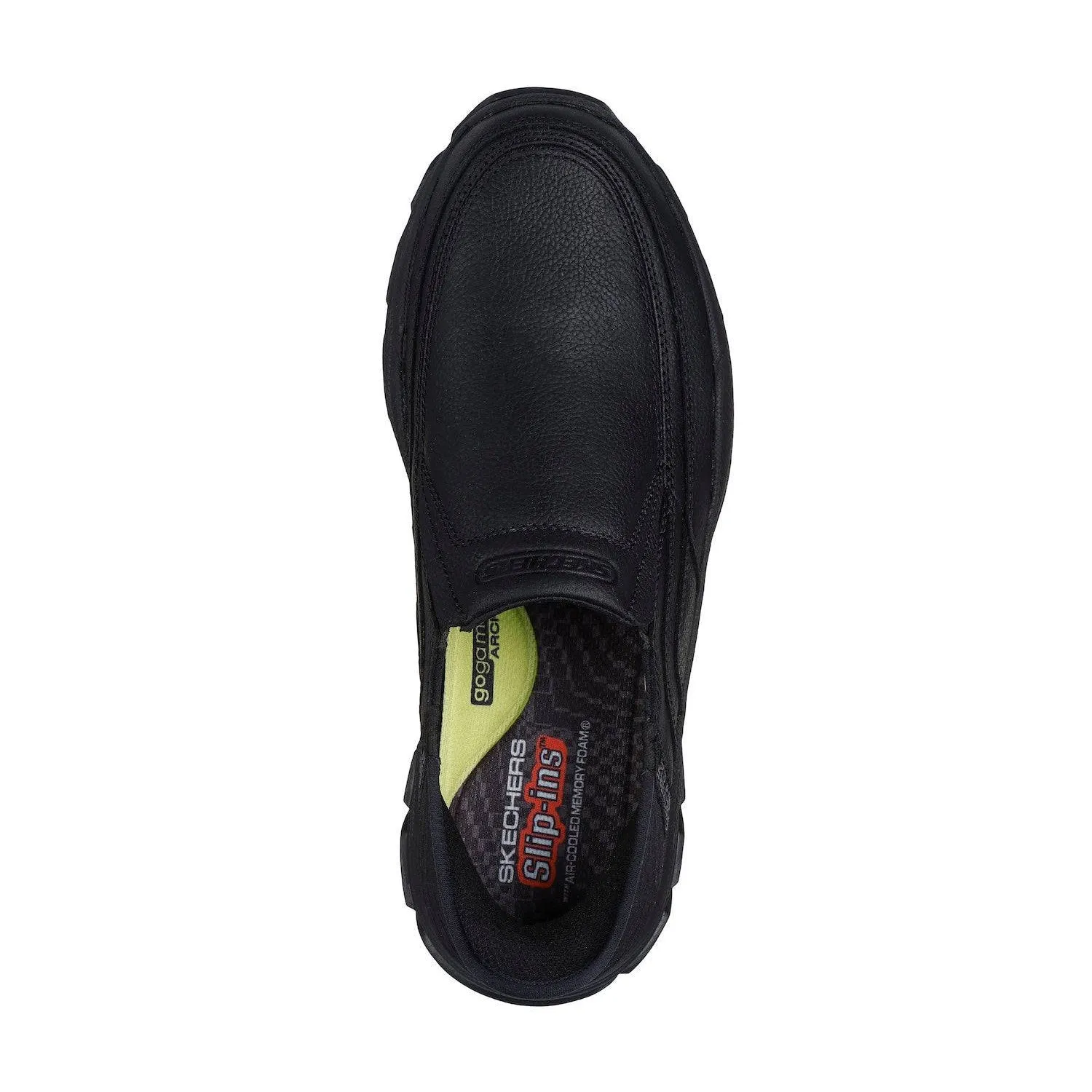 Skechers 204810 Respected - Elgin Hands Free Relaxed Fit Mens Wide Black Leather Slip On Loafers