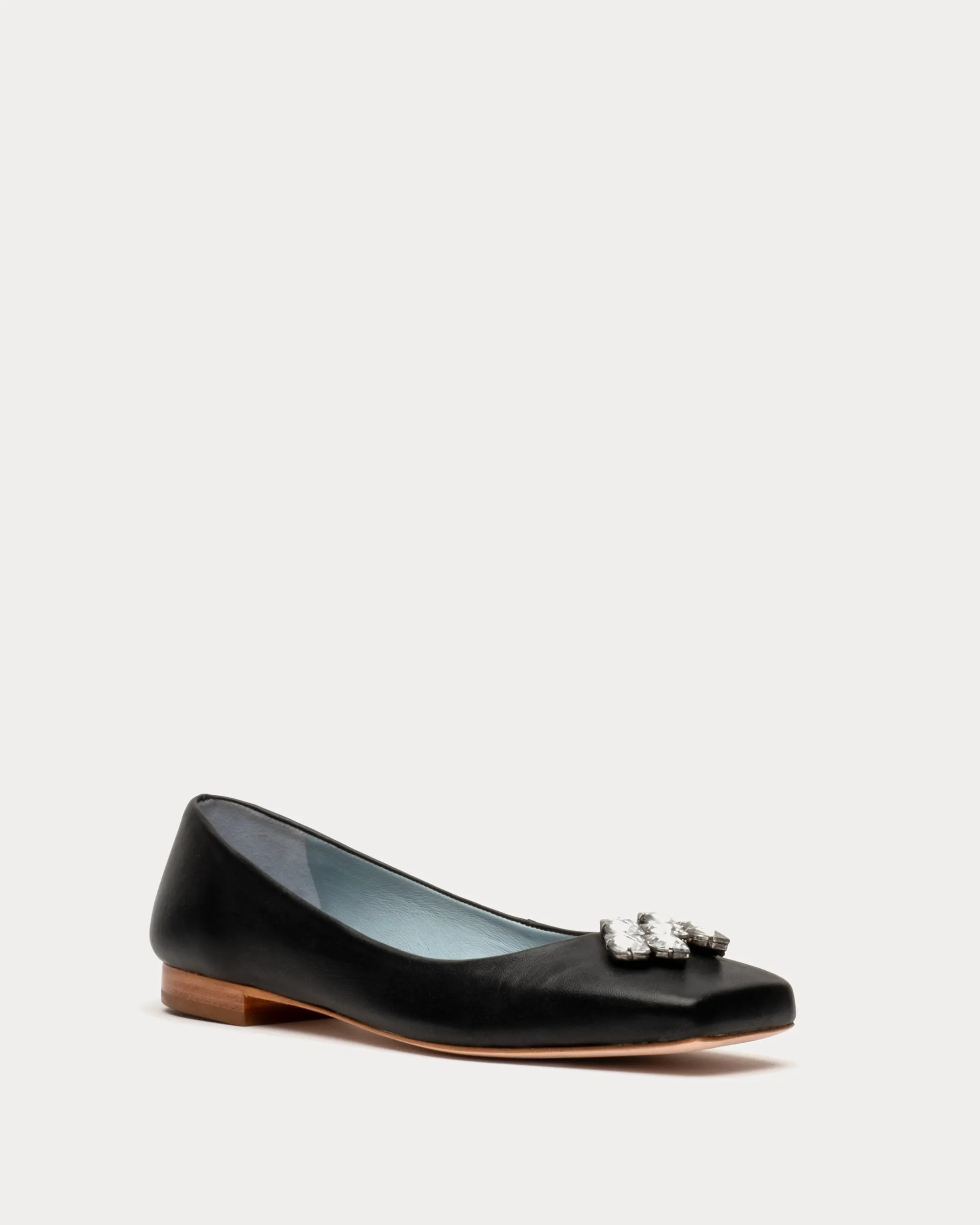 Square Toe Ballet Flat Black