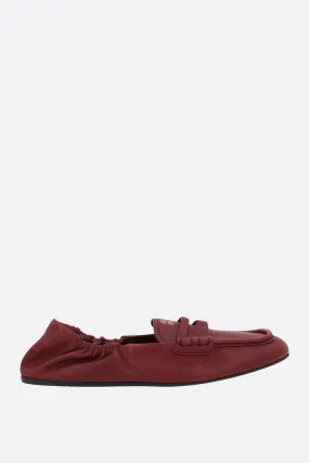 Square-Toe Nappa Leather Loafers