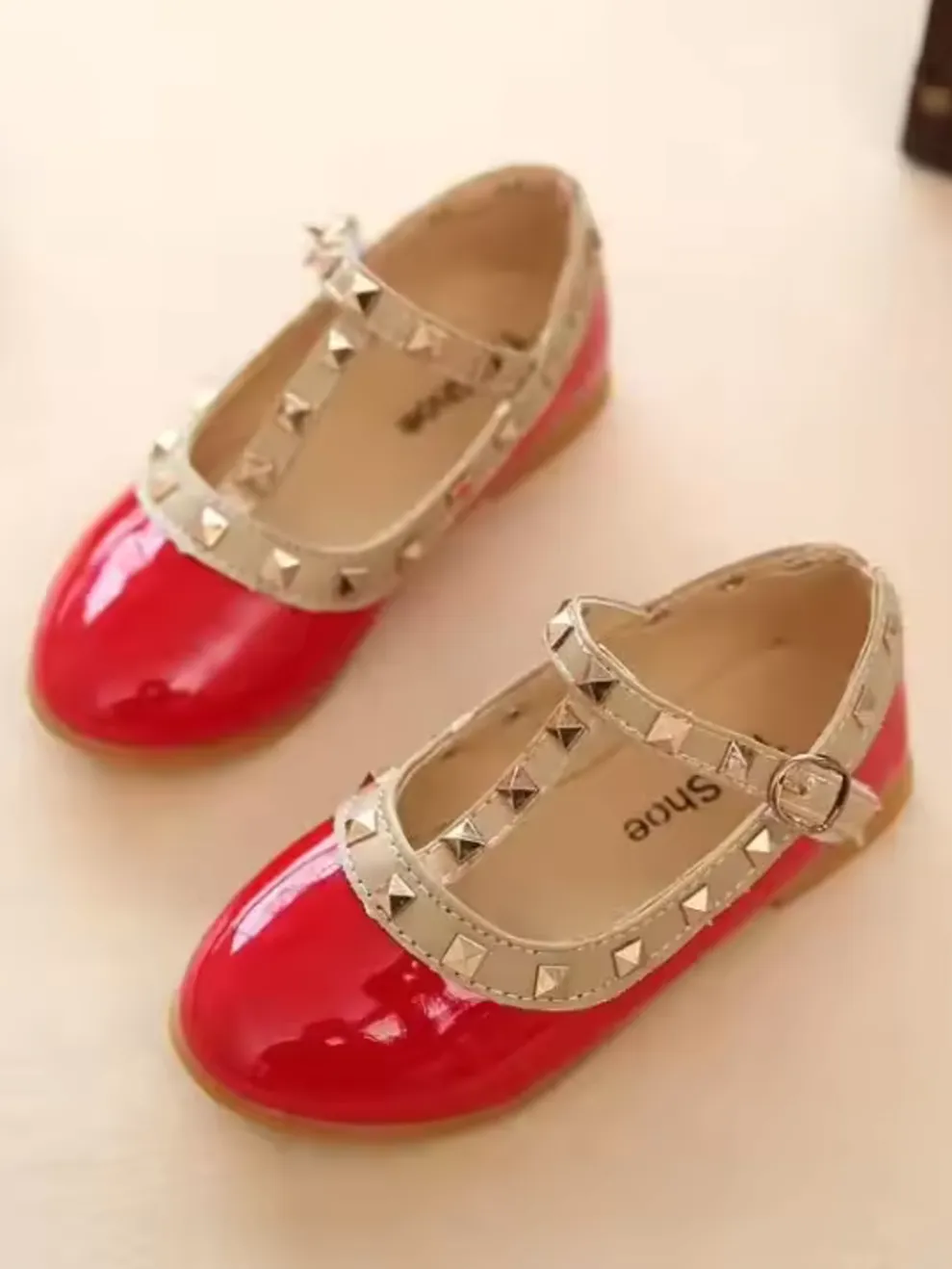 Studded Runway T-Strap Flats By Liv and Mia