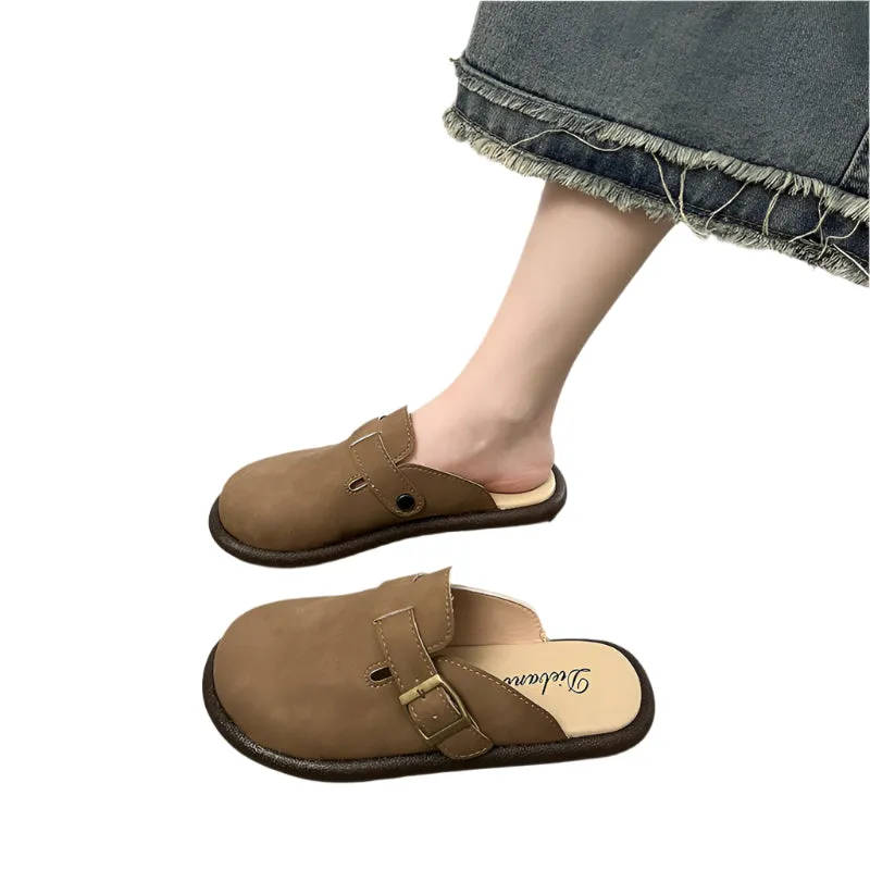 Suede Round Toe Slip-Ons