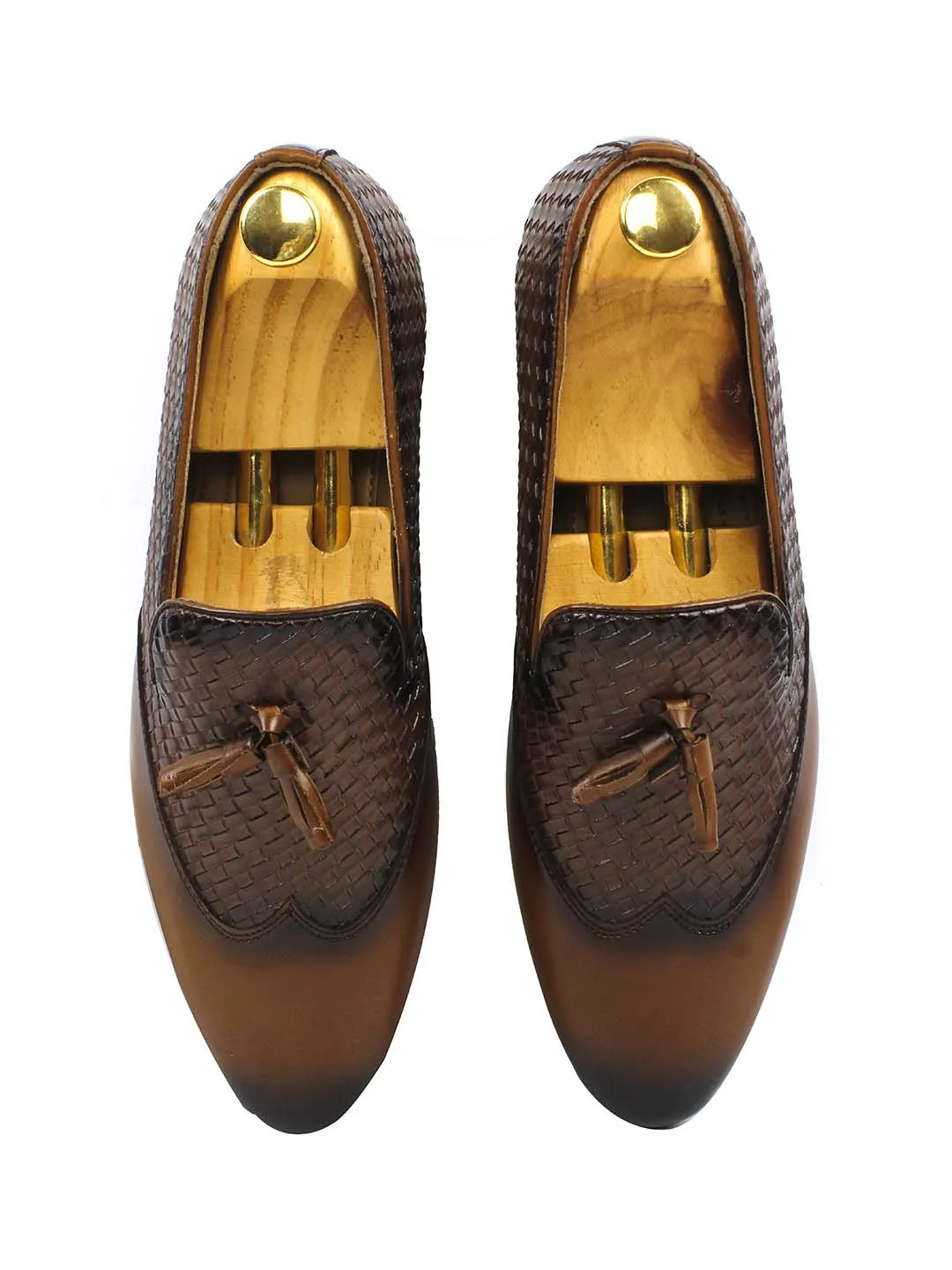 Tan Two-Tone Chatai Tassel Loafers