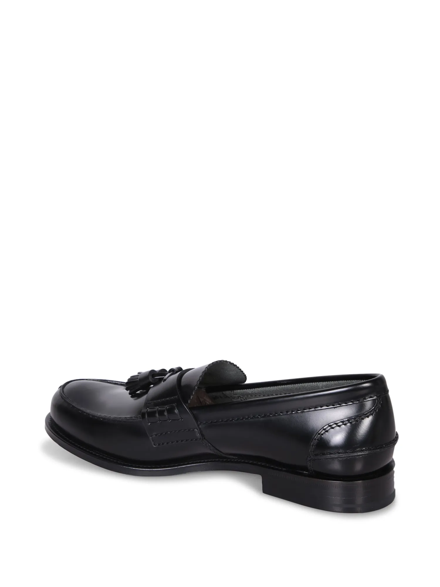 Tiverton Black Leather Loafers with Tassels