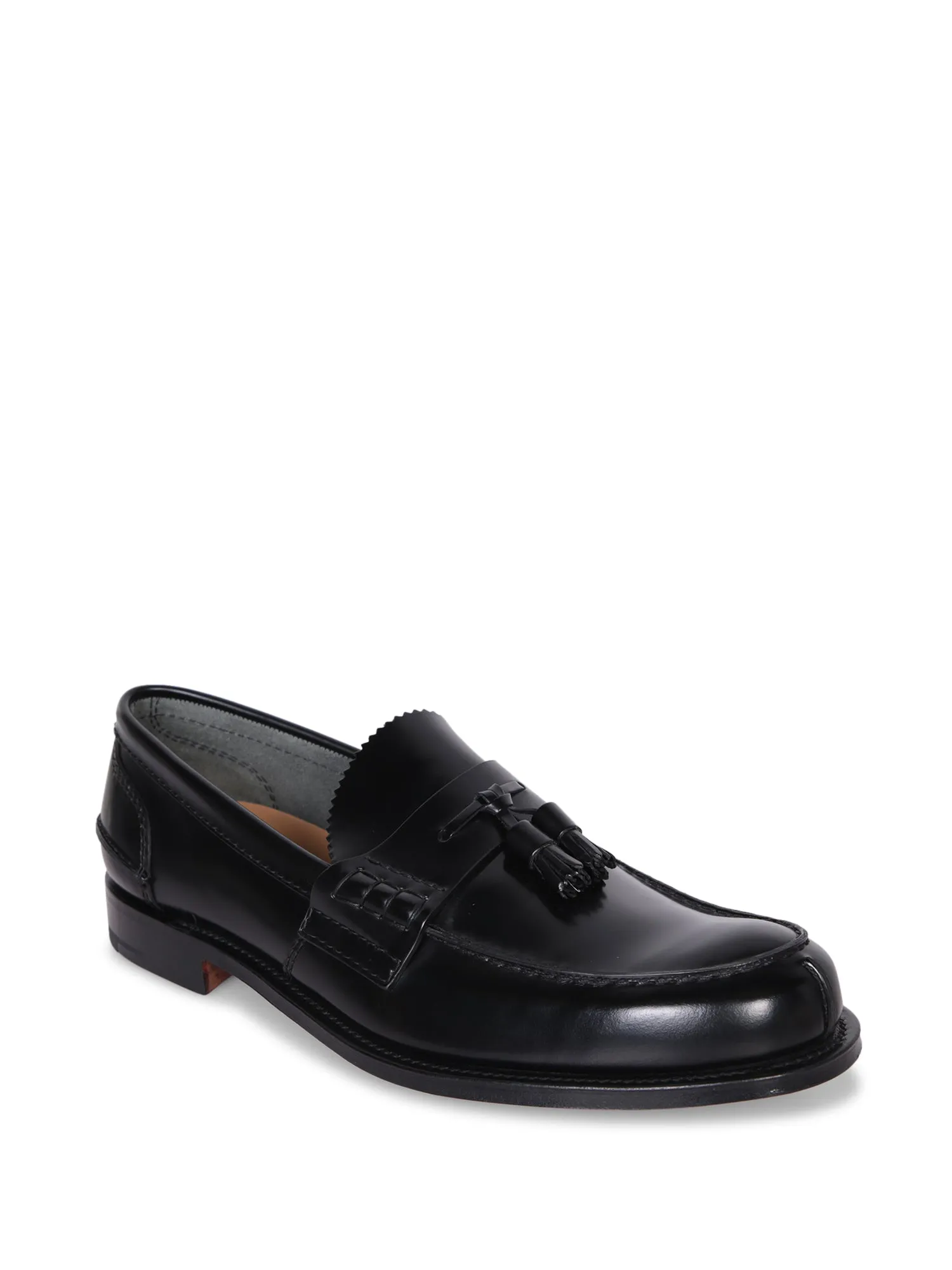 Tiverton Black Leather Loafers with Tassels