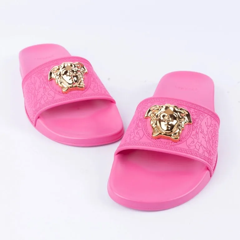 Versace Fuchsia Rubber Palazzo Pool Slides