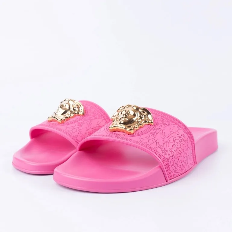 Versace Fuchsia Rubber Palazzo Pool Slides