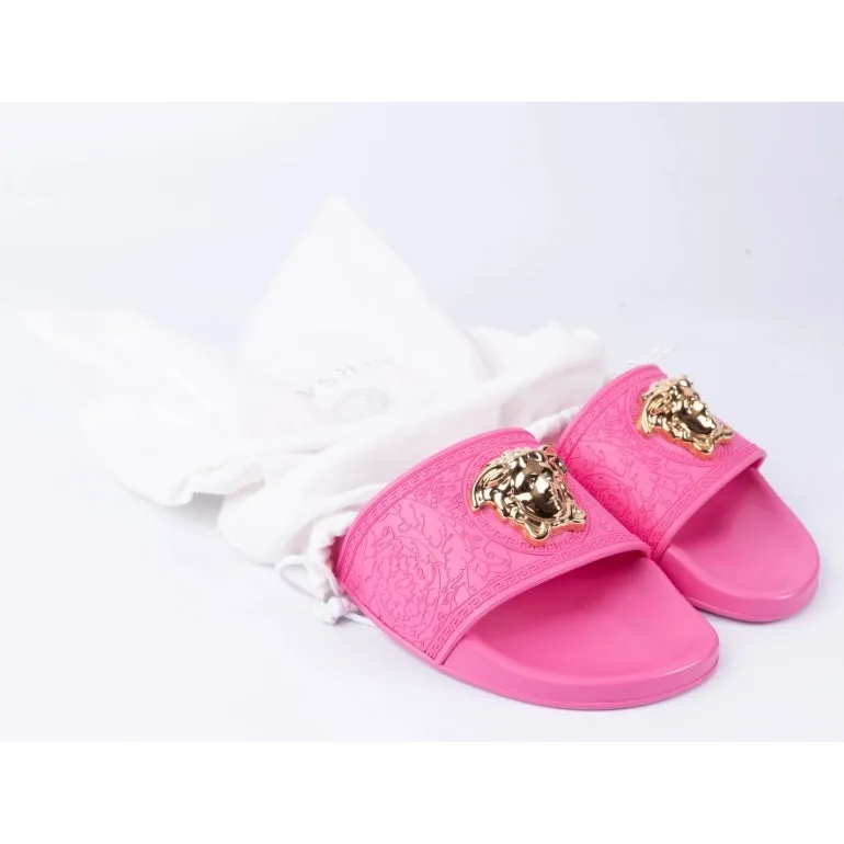 Versace Fuchsia Rubber Palazzo Pool Slides