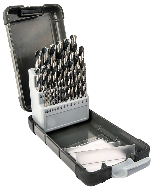 Vulcan Drill Bit Set, 29-Piece, Plastic Case, High-Speed Steel, Black Oxide/Polished :CD: QUANTITY: 1