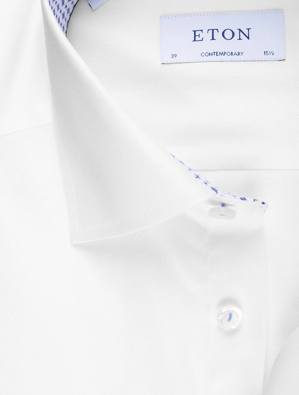 White Plain With Inlay Contemporary Fit Shirt