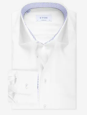 White Plain With Inlay Contemporary Fit Shirt