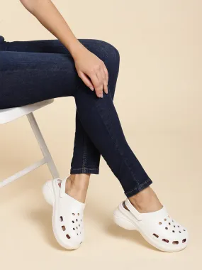 White PU Slip-On Croc Flats (TC-RS3479-WHT)