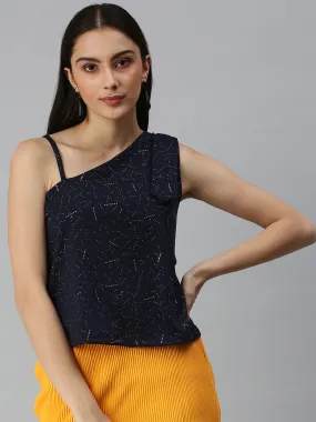 Women's Embellished Navy Blue Top