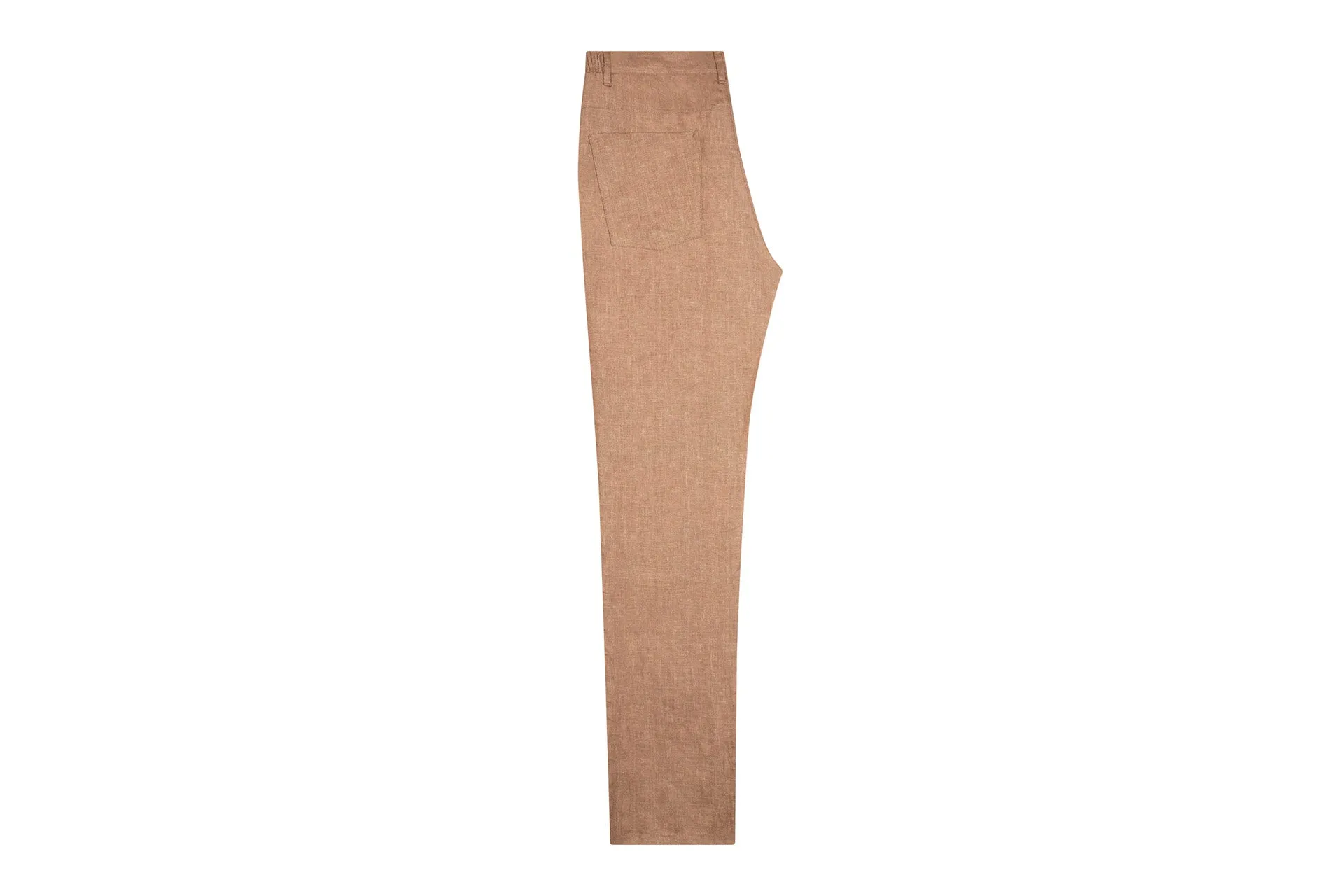 Zilli Slim Fit Linen Trousers with Micro Griffon Embroidery